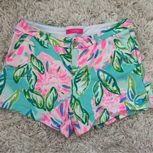 Lilly Pulitzer Women's Floral Print Shorts - Green and Pink